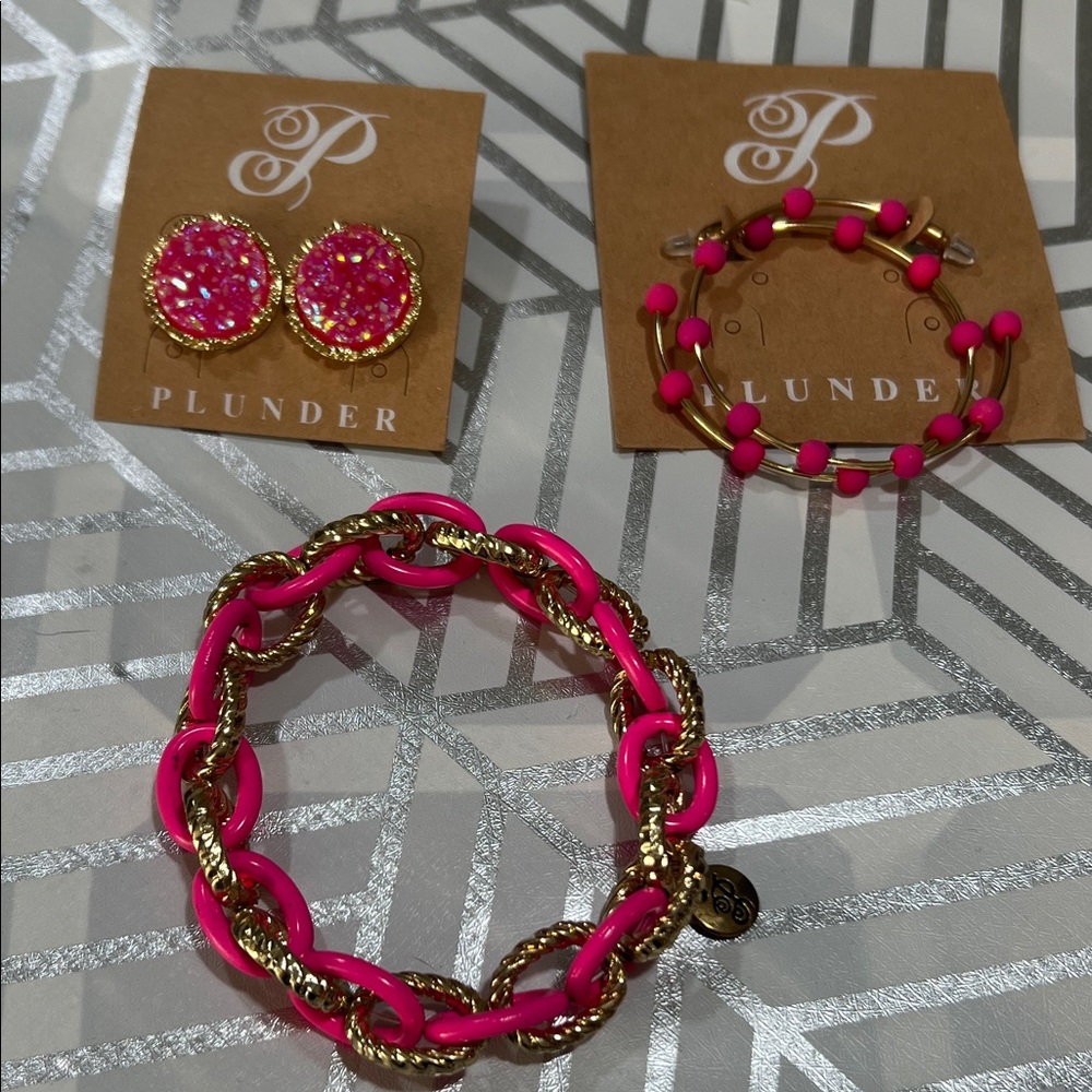 Plunder Hot Pink and Gold Jewelry Collection